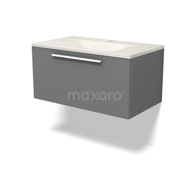 Modulo Badkamermeubel met wastafel | 80 cm Middengrijs Vlak front Solid surface 1 lade BMW11-05057 Modulo Badkamermeubel met wastafel | 80 cm Middengrijs Vlak front Solid surface 1 lade BMW11-05057