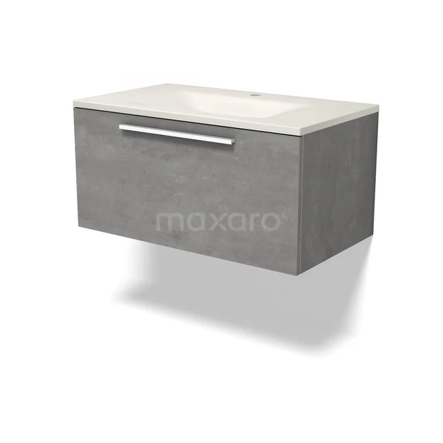 Modulo Badkamermeubel met wastafel | 80 cm Lichtgrijs beton Vlak front Solid surface 1 lade BMW11-05076 Modulo Badkamermeubel met wastafel | 80 cm Lichtgrijs beton Vlak front Solid surface 1 lade BMW11-05076