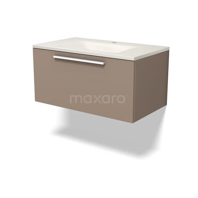 Modulo Badkamermeubel met wastafel | 80 cm Taupe Vlak front Solid surface 1 lade BMW11-05081