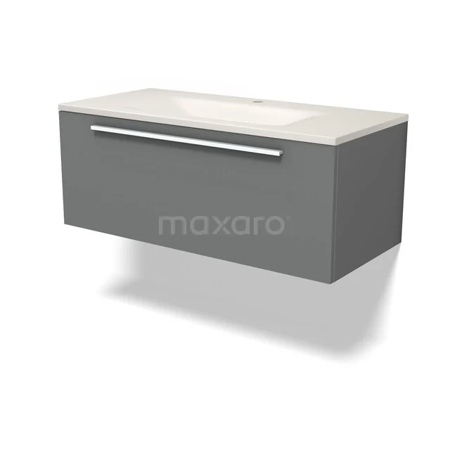 Modulo Badkamermeubel met wastafel | 100 cm Middengrijs Vlak front Solid surface 1 lade BMW11-05092 Modulo Badkamermeubel met wastafel | 100 cm Middengrijs Vlak front Solid surface 1 lade BMW11-05092