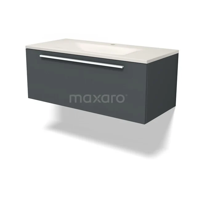 Modulo Badkamermeubel met wastafel | 100 cm Donkergrijs Vlak front Solid surface 1 lade BMW11-05099 Modulo Badkamermeubel met wastafel | 100 cm Donkergrijs Vlak front Solid surface 1 lade BMW11-05099
