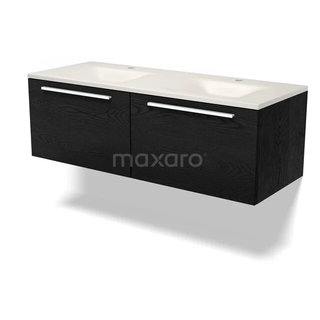 Modulo Bathroom furniture with sink | 120 cm Black oak Flat front Solid surface 2 Side-by-side drawers BMW12-01258 Modulo Bathroom furniture with sink | 120 cm Black oak Flat front Solid surface 2 Side-by-side drawers BMW12-01258