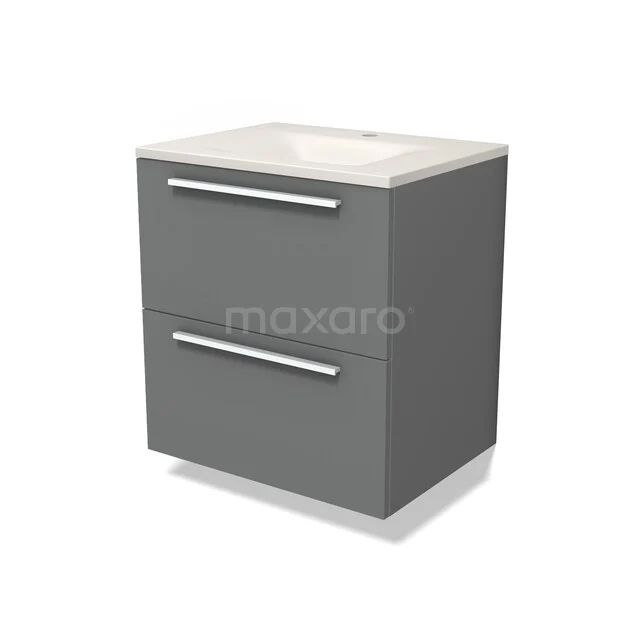 Modulo Waschtische | 60 cm Mittelgrau Flach front Solid Surface 2 übereinanderliegende Schubladen BMW17-05759 Modulo Waschtische | 60 cm Mittelgrau Flach front Solid Surface 2 übereinanderliegende Schubladen BMW17-05759