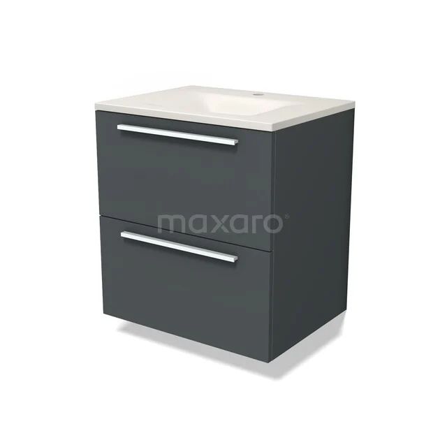 Modulo Waschtische | 60 cm Dunkelgrau Flach front Solid Surface 2 übereinanderliegende Schubladen BMW17-05768 Modulo Waschtische | 60 cm Dunkelgrau Flach front Solid Surface 2 übereinanderliegende Schubladen BMW17-05768