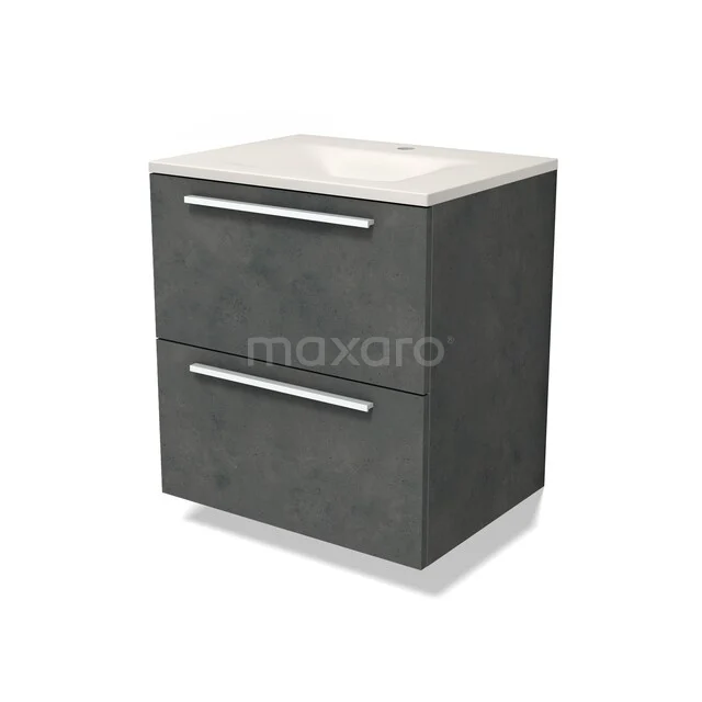 Modulo Waschtische | 60 cm Dunkelgrauer Beton Flach front Solid Surface 2 übereinanderliegende Schubladen BMW17-05783 Modulo Waschtische | 60 cm Dunkelgrauer Beton Flach front Solid Surface 2 übereinanderliegende Schubladen BMW17-05783