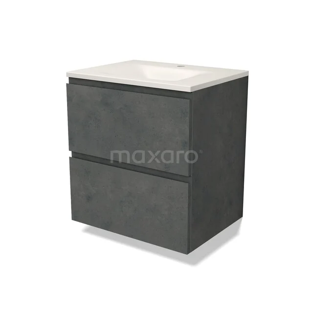 Modulo Waschtische | 60 cm Dunkelgrauer Beton Grifflos front Solid Surface 2 übereinanderliegende Schubladen BMW17-05795 Modulo Waschtische | 60 cm Dunkelgrauer Beton Grifflos front Solid Surface 2 übereinanderliegende Schubladen BMW17-05795