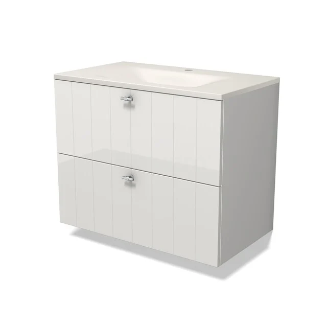 Modulo Waschtische | 80 cm Hochglanz Weiß Lamelle front Solid Surface 2 übereinanderliegende Schubladen BMW17-05806 Modulo Waschtische | 80 cm Hochglanz Weiß Lamelle front Solid Surface 2 übereinanderliegende Schubladen BMW17-05806