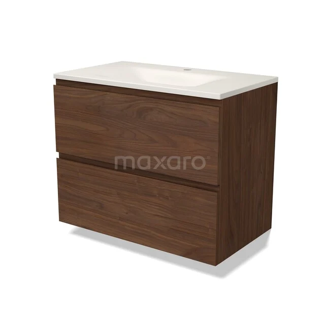 Modulo Waschtische | 80 cm Walnuss Grifflos front Solid Surface 2 übereinanderliegende Schubladen BMW17-05974 Modulo Waschtische | 80 cm Walnuss Grifflos front Solid Surface 2 übereinanderliegende Schubladen BMW17-05974