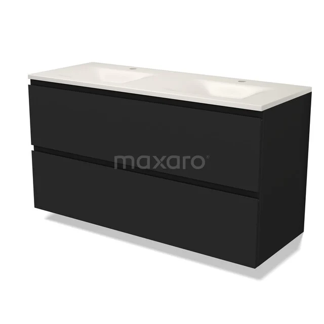 Modulo Waschtische | 120 cm Matt Schwarz Grifflos front Solid Surface 2 übereinanderliegende Schubladen BMW17-05922 Modulo Waschtische | 120 cm Matt Schwarz Grifflos front Solid Surface 2 übereinanderliegende Schubladen BMW17-05922