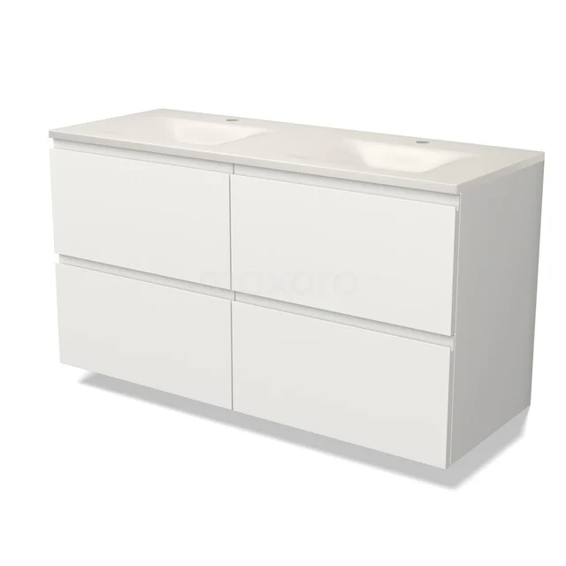 Modulo Waschtische | 120 cm Matt Weiß Grifflos front Solid Surface 4 Schubladen BMW18-01388