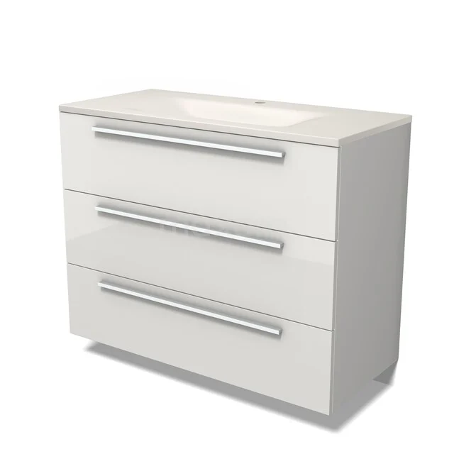 Modulo Waschtische | 100 cm Hochglanz Weiß Flach front Solid Surface 3 Schubladen BMW19-03082 Modulo Waschtische | 100 cm Hochglanz Weiß Flach front Solid Surface 3 Schubladen BMW19-03082
