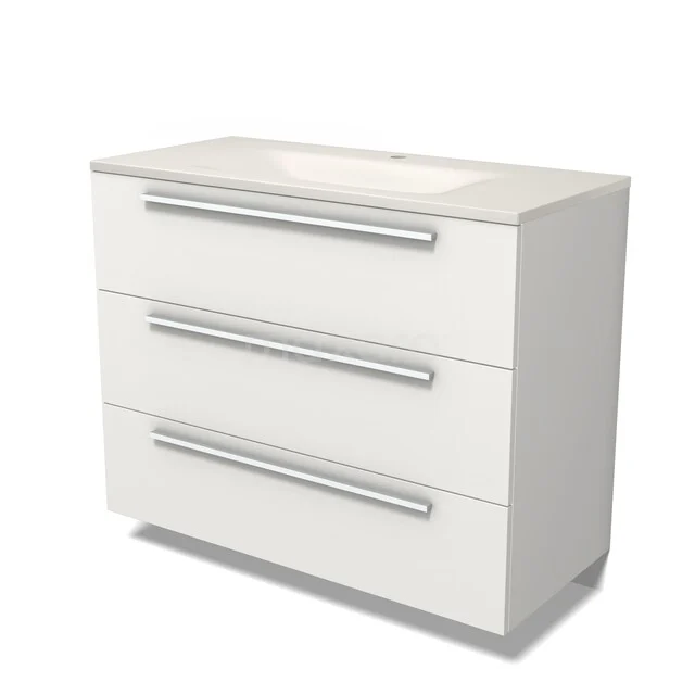 Modulo Waschtische | 100 cm Matt Weiß Flach front Solid Surface 3 Schubladen BMW19-03084 Modulo Waschtische | 100 cm Matt Weiß Flach front Solid Surface 3 Schubladen BMW19-03084