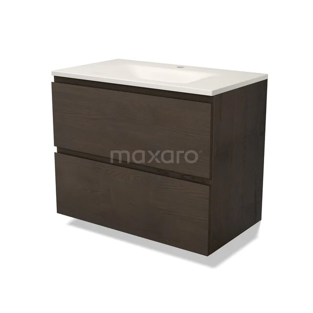 Modulo Plus Waschtische | 80 cm Espresso Eiche Grifflos front Solid Surface 2 übereinanderliegende Schubladen BMW47-00785 Modulo Plus Waschtische | 80 cm Espresso Eiche Grifflos front Solid Surface 2 übereinanderliegende Schubladen BMW47-00785