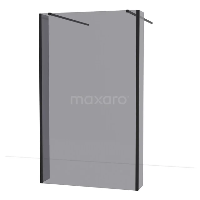 Diamond Inloopdouche | 115 cm Mat zwart Rookglas Vrijstaande wand met zijwanden IDG120381MBN