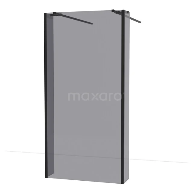 Diamond Inloopdouche | 95 cm Mat zwart Rookglas Vrijstaande wand met zijwanden IDG100361MBN Diamond Inloopdouche | 95 cm Mat zwart Rookglas Vrijstaande wand met zijwanden IDG100361MBN