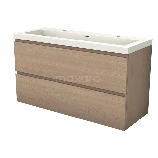 Modulo Plus Waschtische | 120 cm Natürliche Eiche Grifflos front Solid Surface 2 übereinanderliegende Schubladen BMW47-00190 Modulo Plus Waschtische | 120 cm Natürliche Eiche Grifflos front Solid Surface 2 übereinanderliegende Schubladen BMW47-00190