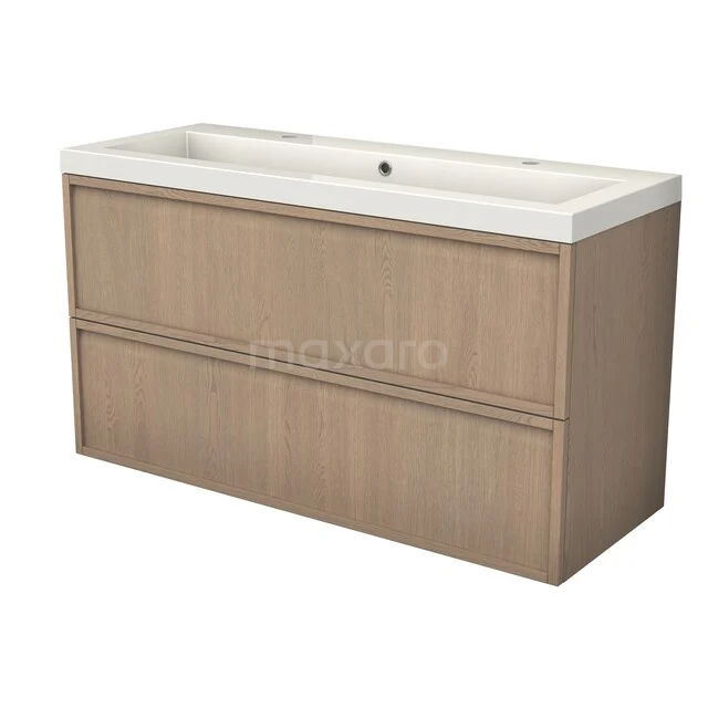 Modulo Plus Bathroom furniture with sink | 120 cm Natural oak Framework front Mineral marble 2 Stacked drawers BMW47-00229 Modulo Plus Bathroom furniture with sink | 120 cm Natural oak Framework front Mineral marble 2 Stacked drawers BMW47-00229