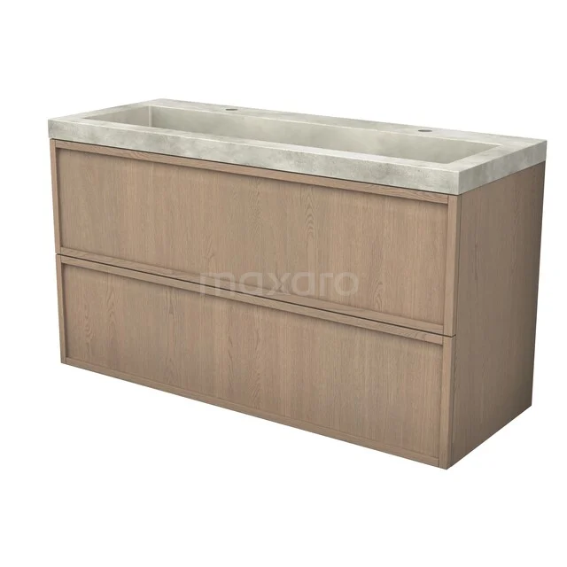 Modulo Plus Waschtische | 120 cm Natürliche Eiche Rahmen front Beton 2 übereinanderliegende Schubladen BMW47-00239 Modulo Plus Waschtische | 120 cm Natürliche Eiche Rahmen front Beton 2 übereinanderliegende Schubladen BMW47-00239
