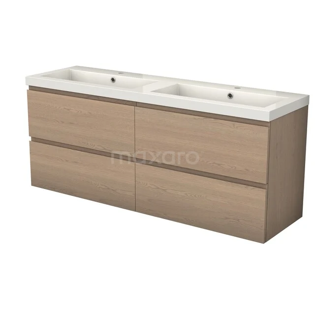 Modulo Plus Bathroom furniture with sink | 160 cm Natural oak Handle-less front Mineral marble 4 drawers BMW48-00001 Modulo Plus Bathroom furniture with sink | 160 cm Natural oak Handle-less front Mineral marble 4 drawers BMW48-00001