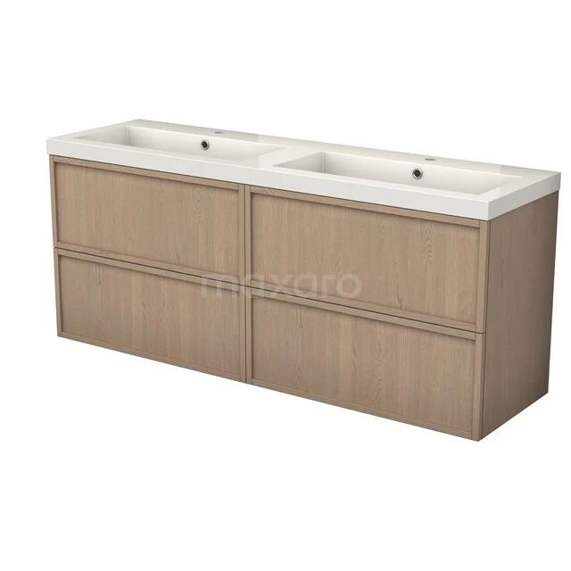 Modulo Plus Bathroom furniture with sink | 160 cm Natural oak Framework front Mineral marble 4 drawers BMW48-00004 Modulo Plus Bathroom furniture with sink | 160 cm Natural oak Framework front Mineral marble 4 drawers BMW48-00004