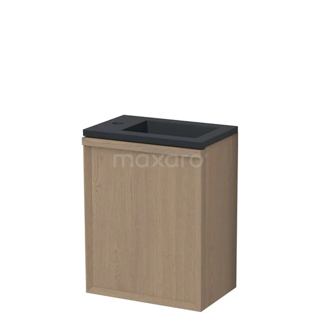 Modulo Plus Pico WC-Möbel mit Waschbecken | 40 cm Natur Eiche Facettenfront Quarz TMW10-00845
