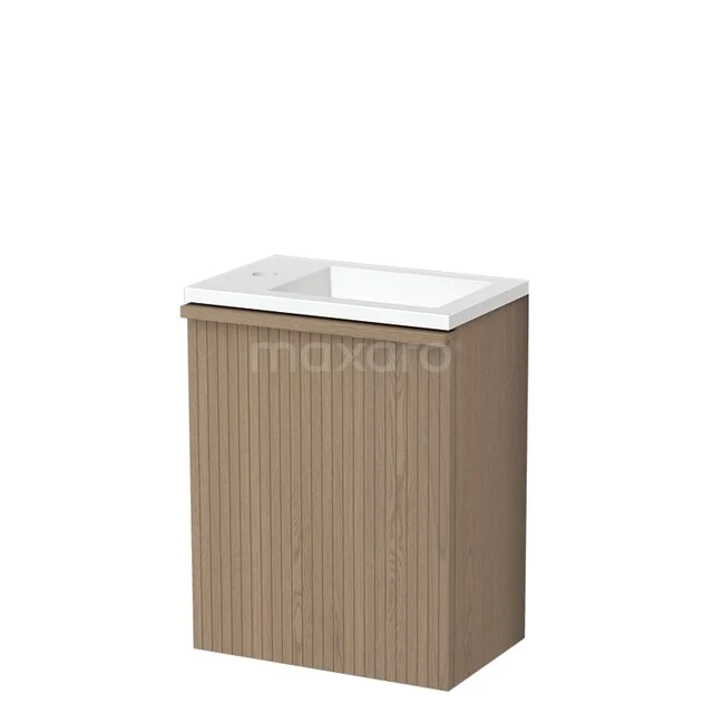Modulo Plus Pico Toiletmeubel met wastafel | 40 cm Naturel eik Ribbel front Solid surface TMW10-00866 Modulo Plus Pico Toiletmeubel met wastafel | 40 cm Naturel eik Ribbel front Solid surface TMW10-00866