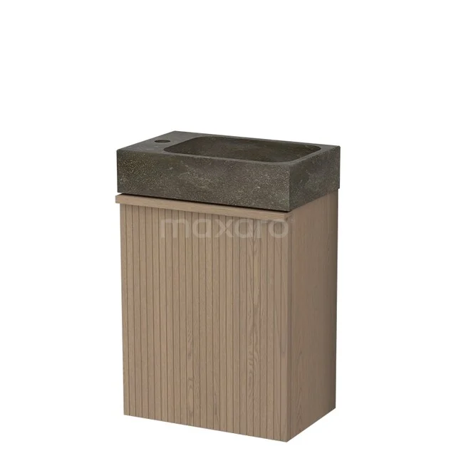 Modulo Plus Pico WC-Möbel mit Waschbecken | 40 cm Natürliche Eiche Gerippte Front Naturstein TMW10-00883 Modulo Plus Pico WC-Möbel mit Waschbecken | 40 cm Natürliche Eiche Gerippte Front Naturstein TMW10-00883