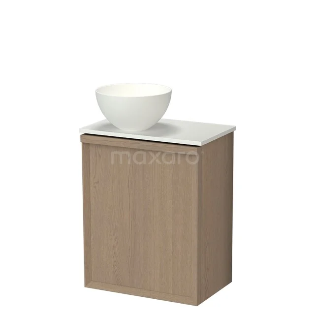 Modulo Plus Pico WC-Möbel mit Aufsatzwaschbecken | 41 cm Eiche Natur Facettenfront Matt Weiß Solid Surface Becken TMK10-18025 Modulo Plus Pico WC-Möbel mit Aufsatzwaschbecken | 41 cm Eiche Natur Facettenfront Matt Weiß Solid Surface Becken TMK10-18025