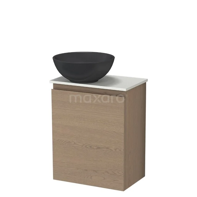 Modulo Plus Pico WC-Möbel mit Aufsatzwaschbecken | 41 cm Natürliche Eiche Grifflose Front Matt Schwarz Quarz Becken TMK10-18083 Modulo Plus Pico WC-Möbel mit Aufsatzwaschbecken | 41 cm Natürliche Eiche Grifflose Front Matt Schwarz Quarz Becken TMK10-18083