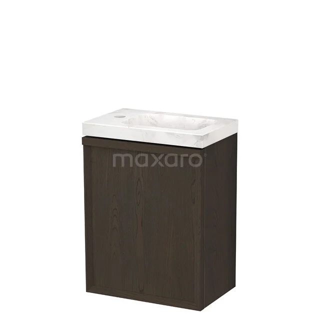 Modulo Plus Pico WC-Möbel mit Waschbecken | 40 cm Espresso Eiche Facettenfront Naturstein TMW10-00979