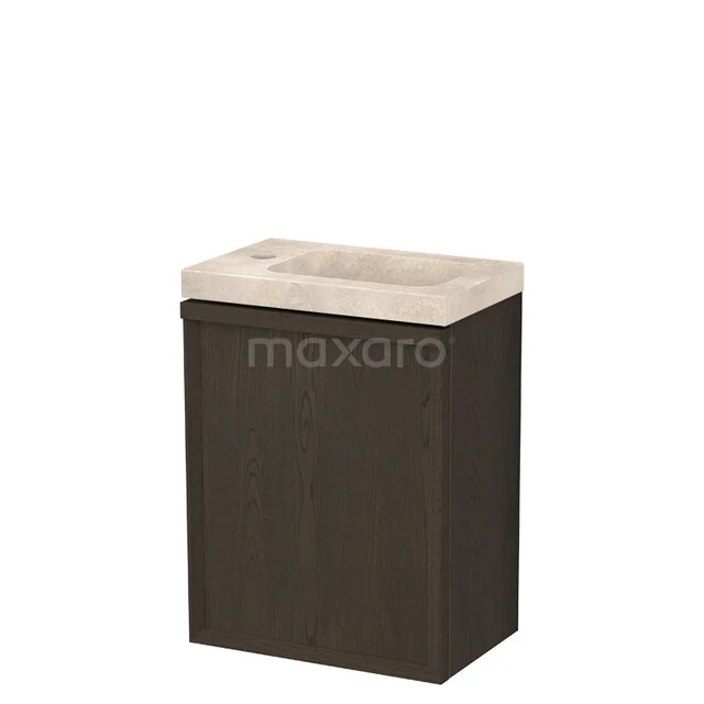 Modulo Plus Pico WC-Möbel mit Waschbecken | 40 cm Espresso Eiche Facettenfront Naturstein TMW10-00980 Modulo Plus Pico WC-Möbel mit Waschbecken | 40 cm Espresso Eiche Facettenfront Naturstein TMW10-00980
