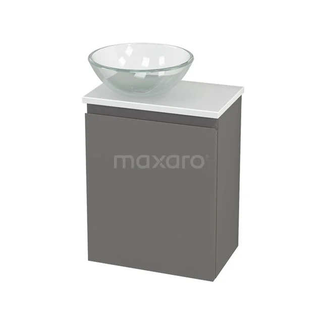 Toiletmeubel met Waskom Glas Modulo+ Pico Basalt 41cm BMC000302