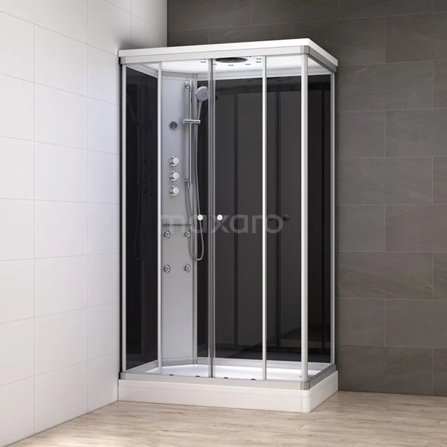 Complete Douchecabine 140x90cm Zwart Modera Watermassage LED
