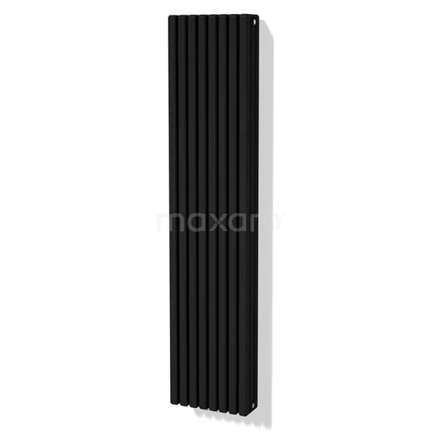 Designer Radiator 60x70 Cm Mat Zwart - Flatpanel Dubbel Panel Horizontale Kolom - Incl. Bevestigingskit & Reinigingsborstel