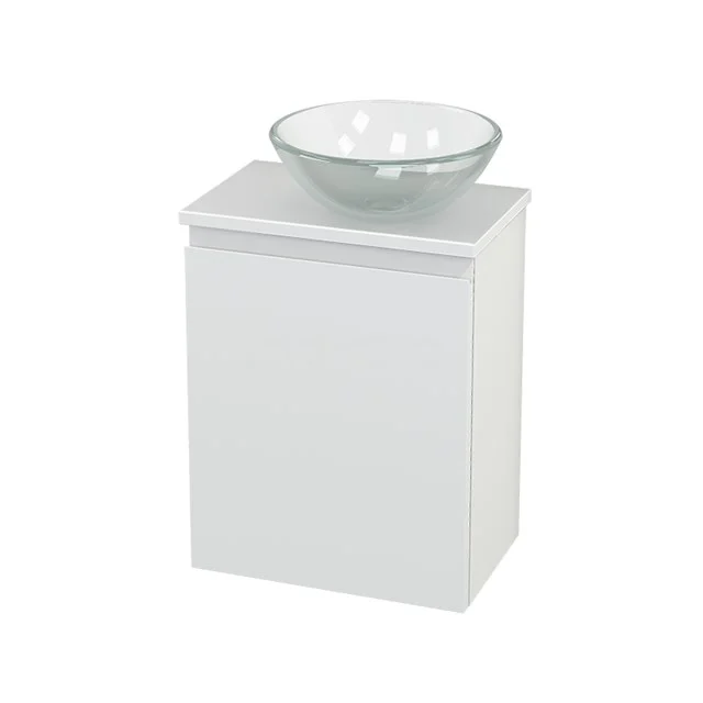 Toiletmeubel met Waskom Glas Modulo+ Pico Mat Wit 41cm BMC000631