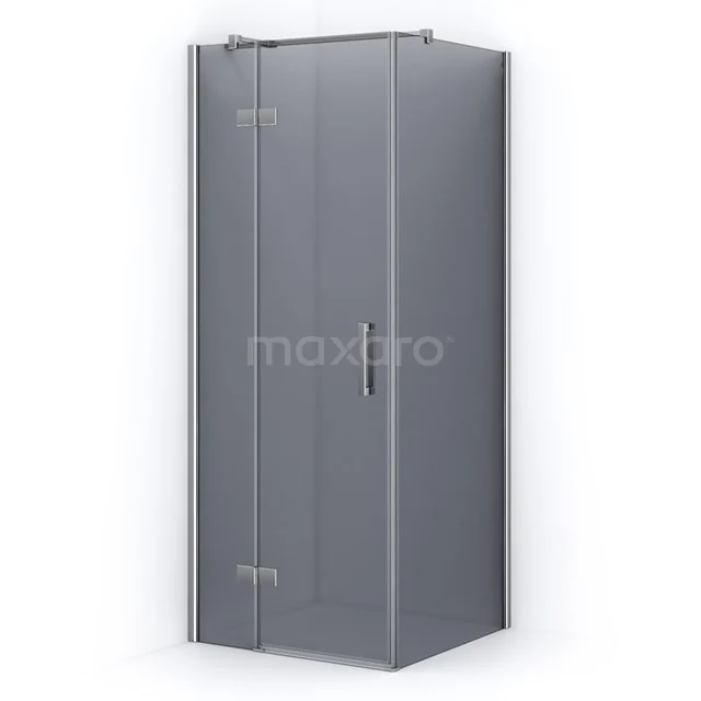Pearl Duschkabine | 80x80 cm Chrom Drehtür Quadrat CPB0853311C Graue Eck-Duschkabine mit Klarglas, Aluminiumprofilen und Drehtür, ideal für einen modernen Badezimmerstil.