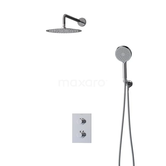 Balance Regenduschen Einbau | Chrom 25 cm Regenduschen Thermostatisch DSG-0304-00011 Moderne Edelstahl Regendusche-Set mit Handbrause, minimalistisches Design, ideal für ein stilvolles Badezimmer-Upgrade.