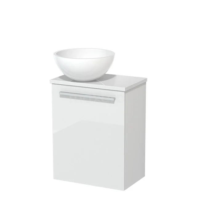 Toilet unit with wash basin | 41 cm Flat front Flat front High-gloss white Mineral marble countertop wash basin High-gloss white worktop TMK10-04919