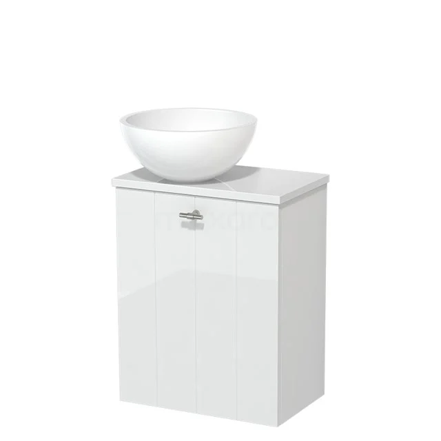 Toiletmeubel met Waskom Mineraalmarmer Glanzend Modulo Hoogglans Wit 41 cm TMK10-04925
