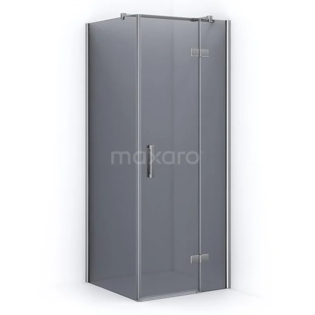 Pearl Duschkabine | 80x80 cm Chrom Drehtür Quadrat CPB0853321C Graue quadratische Duschkabine mit öffnenden Glastüren, ideal für eine moderne Badezimmer Einrichtung.