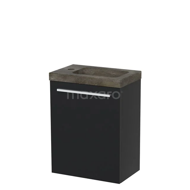 Modulo Pico Toilet unit with basin | 40 cm Matte black Flat front Natural stone TMW10-00003