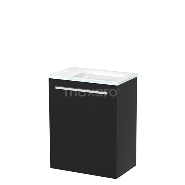 Modulo Pico Toiletmeubel met wastafel | 40 cm Mat zwart Vlak front Glas TMW10-00004