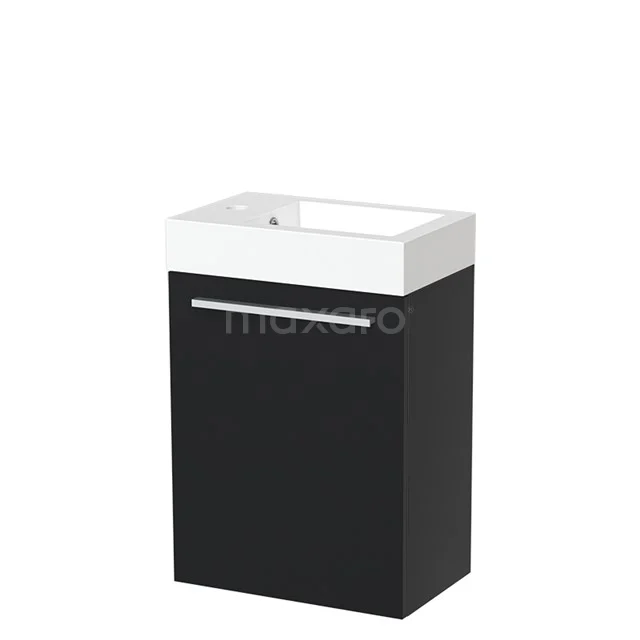 Toiletmeubel met Wastafel Mineraalmarmer Glanzend Modulo Mat Zwart 40 cm TMW10-00005