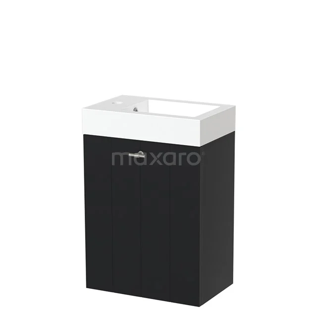 Modulo Pico Toilet unit with basin | 40 cm Matte black Lamel front Mineral marble TMW10-00011