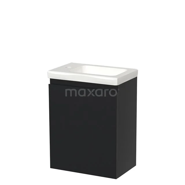 Modulo Pico Toiletmeubel met wastafel | 40 cm Mat zwart Greeploos front Keramiek TMW10-00013