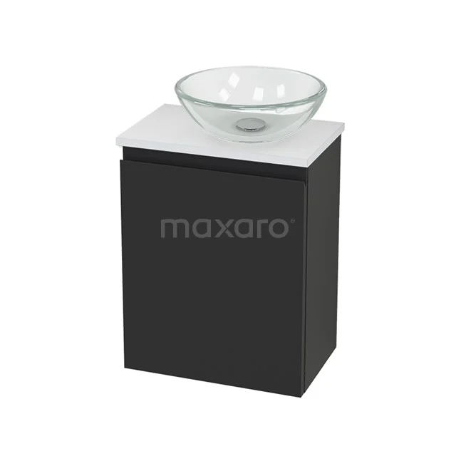 Toiletmeubel met Waskom Glas Modulo+ Pico Carbon 41cm BMC000813