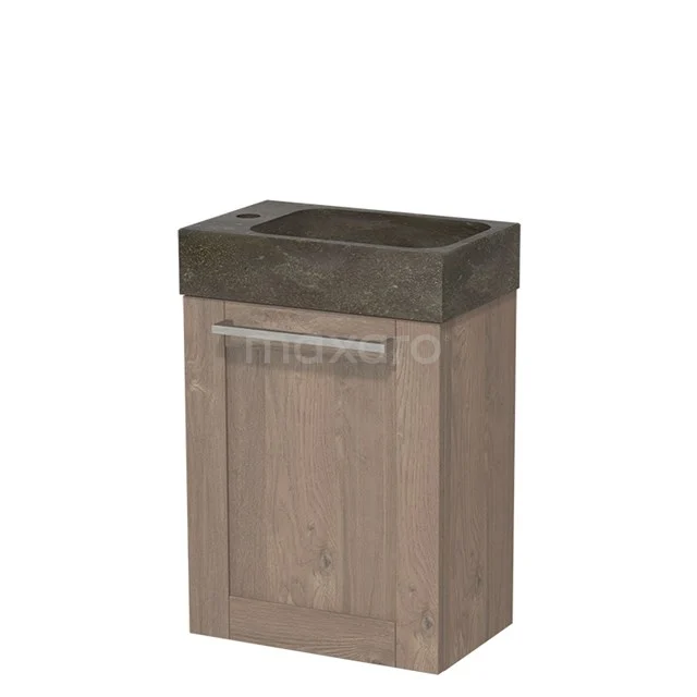 Modulo Pico Toilet unit with basin | 40 cm Mid brown oak Fronts Natural stone TMW10-00104