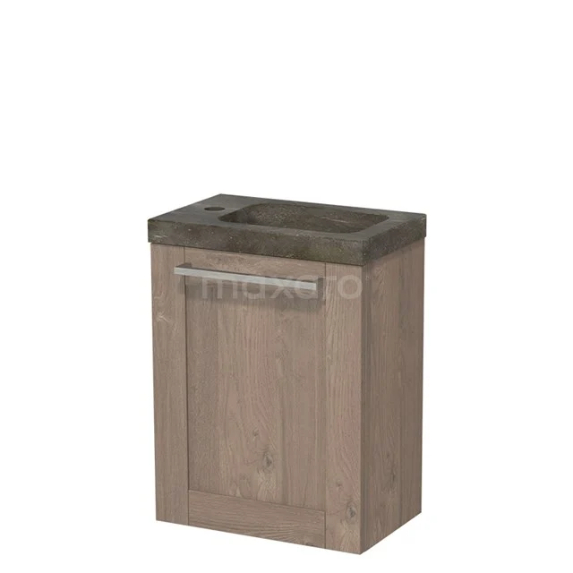 Modulo Pico Toilet unit with basin | 40 cm Mid brown oak Fronts Natural stone TMW10-00105