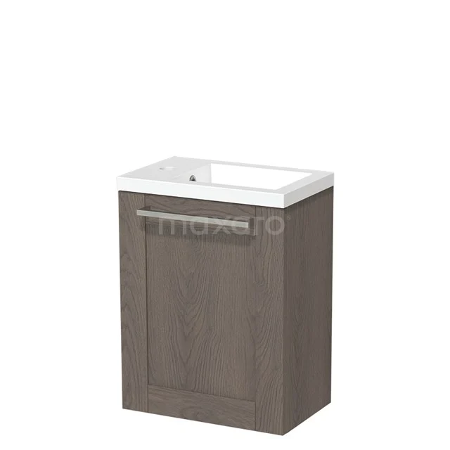 Toiletmeubel met Wastafel Mineraalmarmer Glanzend Modulo Donkerbruin Eiken 40 cm TMW10-00329