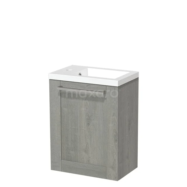 Toiletmeubel met Wastafel Mineraalmarmer Glanzend Modulo Grijs Eiken 40 cm TMW10-00331